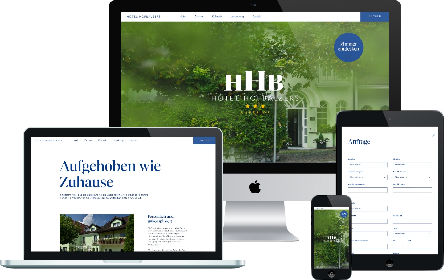 Hotel Hofbalzers - Responsive Website, CMS, Online-Buchung